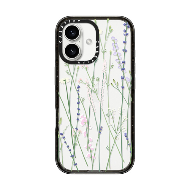 CASETiFY iPhone 16 ケース ブラック インパクトケース Cottagecore,Floral Gigi Garden Florals