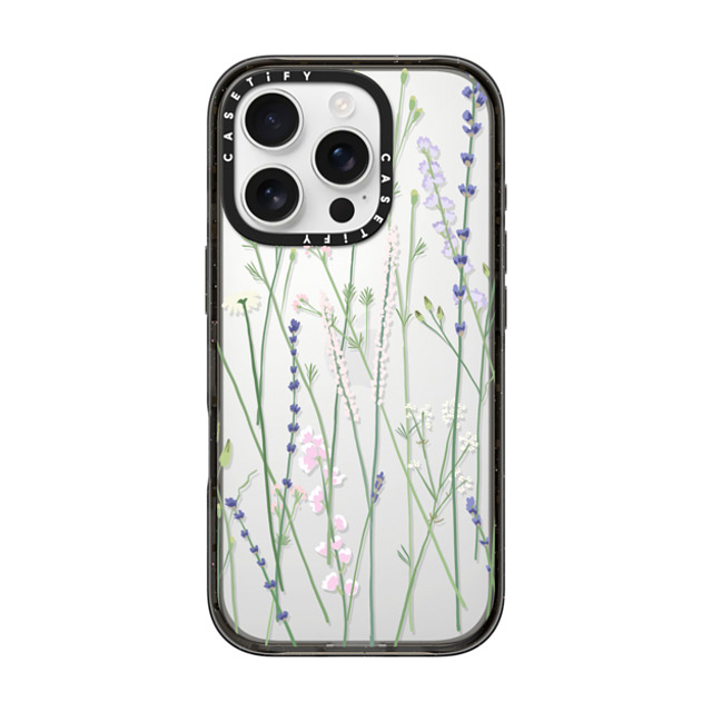 CASETiFY iPhone 16 Pro ケース ブラック インパクトケース Cottagecore,Floral Gigi Garden Florals