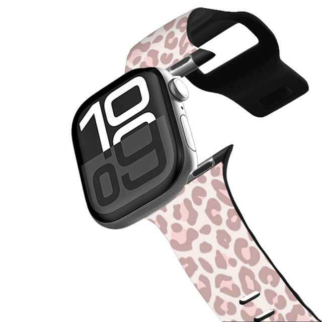 CASETiFY Apple Watch Band Series 10 (42mm) ブラック インパクト バンド Leopard Dusty Pink Leopard Apple Watch Band