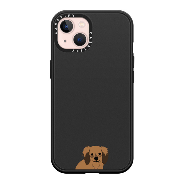 CASETiFY iPhone 13 ケース マットブラック インパクトケース MagSafe対応 Sitting Dachshund casetifylab