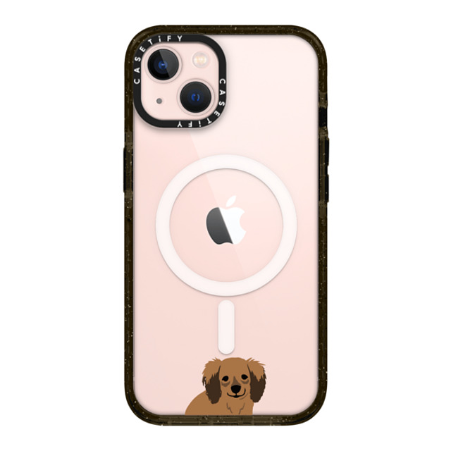 CASETiFY iPhone 13 ケース ブラック インパクトケース MagSafe対応 Sitting Dachshund casetifylab