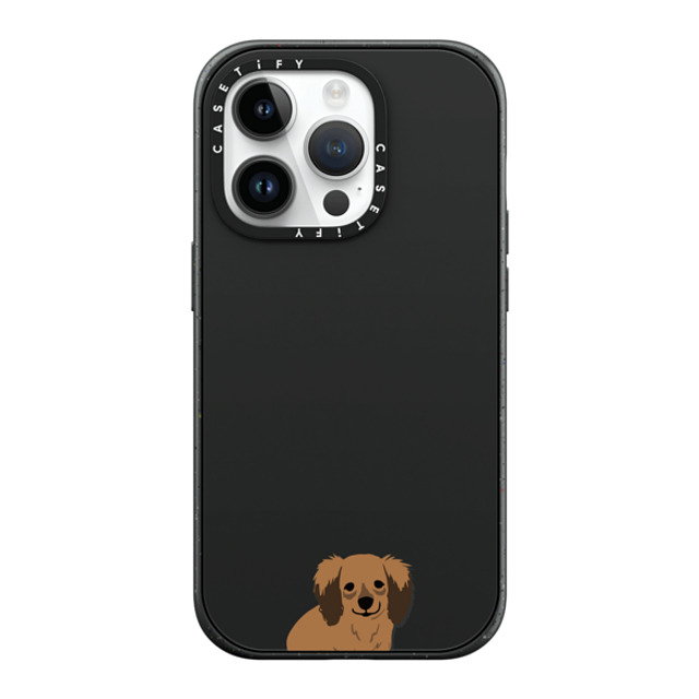 CASETiFY iPhone 14 Pro ケース マットブラック インパクトケース MagSafe対応 Sitting Dachshund casetifylab