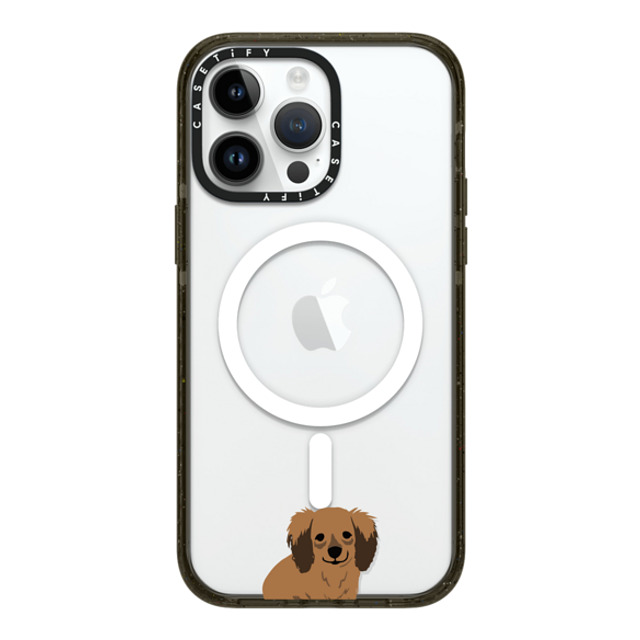 CASETiFY iPhone 14 Pro Max ケース ブラック インパクトケース MagSafe対応 Sitting Dachshund casetifylab