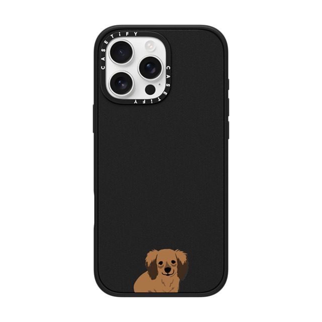 CASETiFY iPhone 16 Pro Max ケース マットブラック インパクトケース MagSafe対応 Sitting Dachshund casetifylab