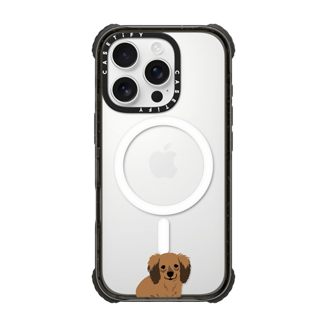 CASETiFY iPhone 16 Pro Case Black ウルトラ インパクトケース MagSafe 対応 Sitting Dachshund casetifylab CASETiFY iPhone 16 Pro Case Black ウルトラ インパクトケース MagSafe 対応 Sitting Dachshund casetifylab