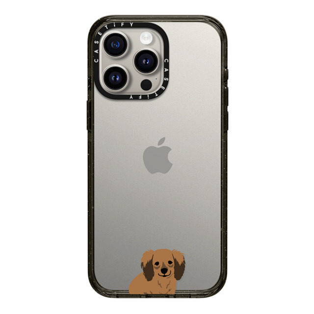 CASETiFY iPhone 15 Pro Max ケース ブラック インパクトケース Sitting Dachshund casetifylab