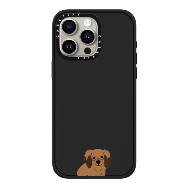 CASETiFY iPhone 15 Pro Max ケース マットブラック インパクトケース MagSafe対応 Sitting Dachshund casetifylab