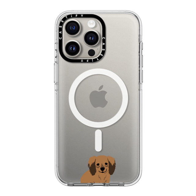 CASETiFY iPhone 15 Pro Max ケース クリア クリア ケース MagSafe対応 Sitting Dachshund casetifylab