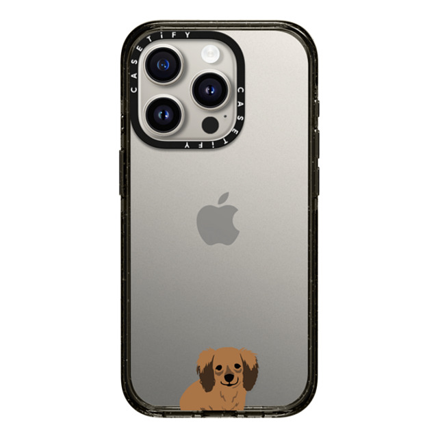 CASETiFY iPhone 15 Pro ケース ブラック インパクトケース Sitting Dachshund casetifylab