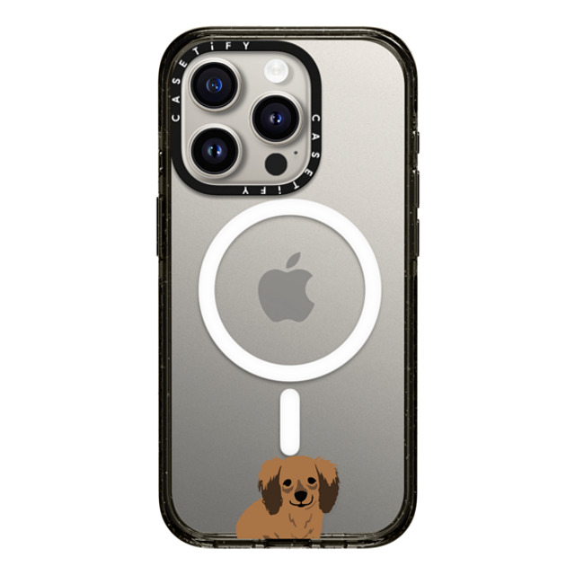 CASETiFY iPhone 15 Pro ケース ブラック インパクトケース MagSafe対応 Sitting Dachshund casetifylab