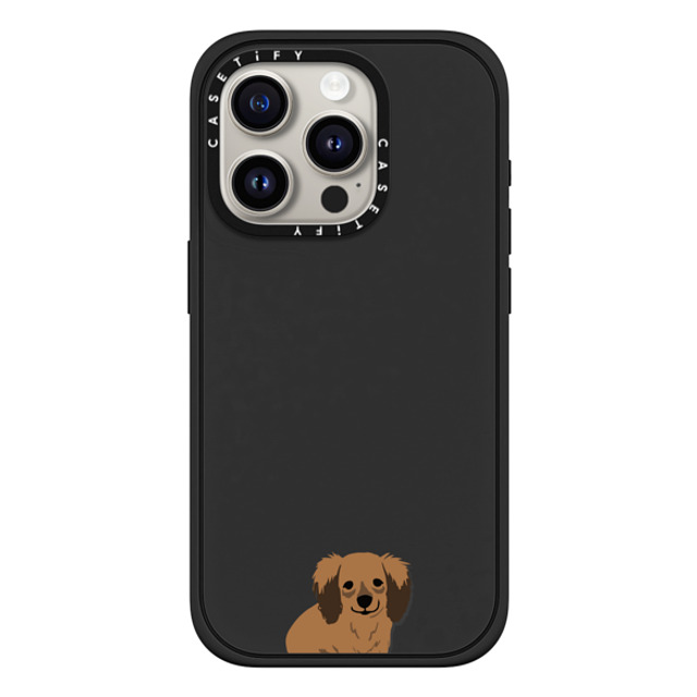 CASETiFY iPhone 15 Pro ケース マットブラック インパクトケース MagSafe対応 Sitting Dachshund casetifylab