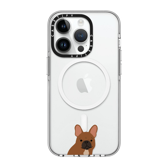 CASETiFY iPhone 14 Pro ケース クリア クリア ケース MagSafe対応 Sitting Frenchie casetifylab