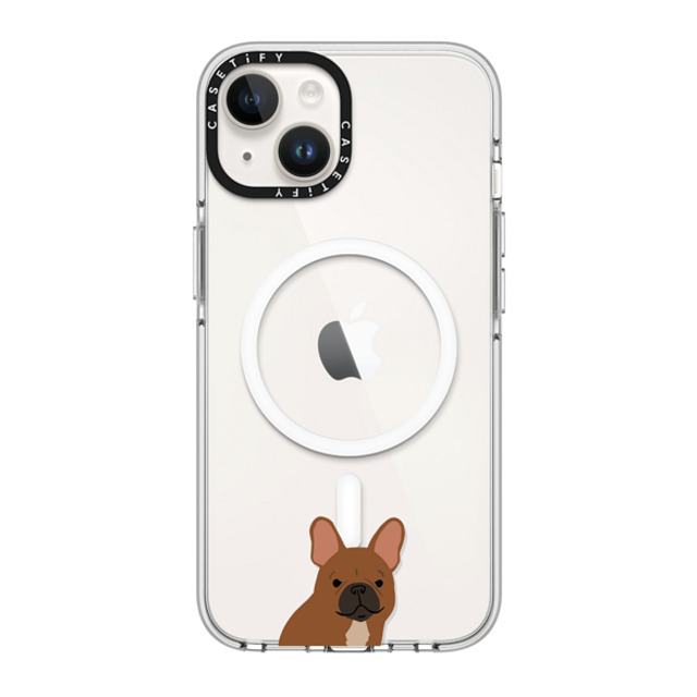 CASETiFY iPhone 14 Case Clear Clear Case MagSafe Compatible Sitting Frenchie casetifylab CASETiFY iPhone 14 Case Clear Clear Case MagSafe Compatible Sitting Frenchie casetifylab