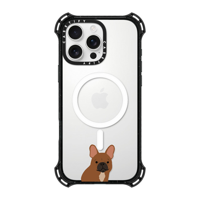 CASETiFY iPhone 16 Pro Max ケース ブラック バウンスケース Sitting Frenchie casetifylab