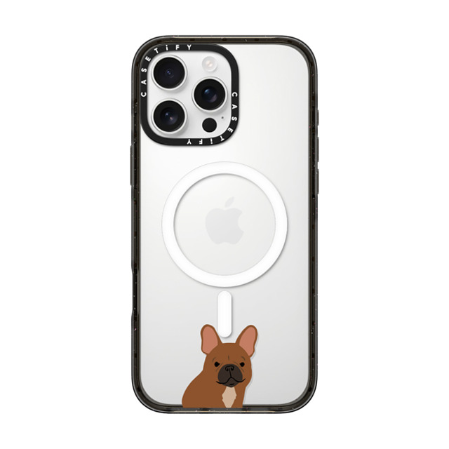 CASETiFY iPhone 16 Pro Max ケース ブラック インパクトケース MagSafe対応 Sitting Frenchie casetifylab