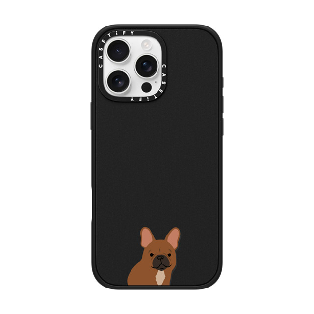 CASETiFY iPhone 16 Pro Max ケース マットブラック インパクトケース MagSafe対応 Sitting Frenchie casetifylab