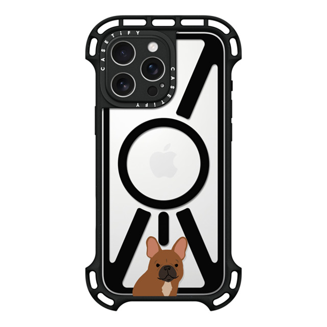 CASETiFY iPhone 16 Pro Max ケース ブラック ウルトラ バウンスケース MagSafe対応 Sitting Frenchie casetifylab