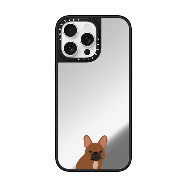 CASETiFY iPhone 16 Pro Max ケース Silver on Black ミラーケース MagSafe対応 Sitting Frenchie casetifylab