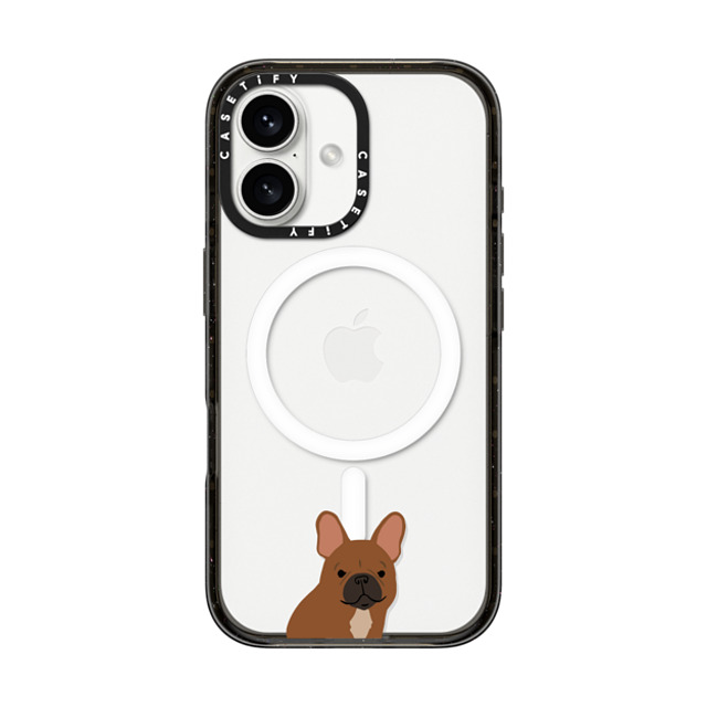 CASETiFY iPhone 16 ケース ブラック インパクトケース MagSafe対応 Sitting Frenchie casetifylab