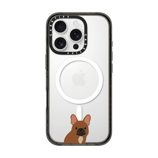 CASETiFY iPhone 16 Pro ケース ブラック インパクトケース MagSafe対応 Sitting Frenchie casetifylab