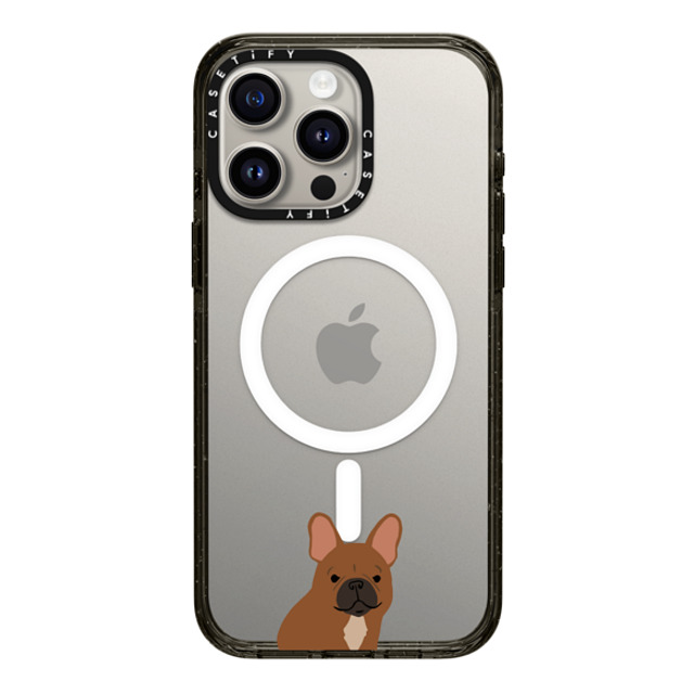 CASETiFY iPhone 15 Pro Max ケース ブラック インパクトケース MagSafe対応 Sitting Frenchie casetifylab