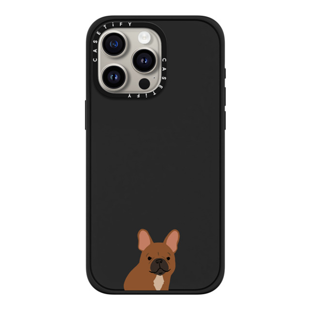 CASETiFY iPhone 15 Pro Max ケース マットブラック インパクトケース MagSafe対応 Sitting Frenchie casetifylab