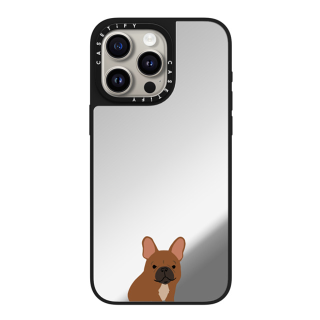 CASETiFY iPhone 15 Pro Max ケース Silver on Black ミラーケース MagSafe対応 Sitting Frenchie casetifylab