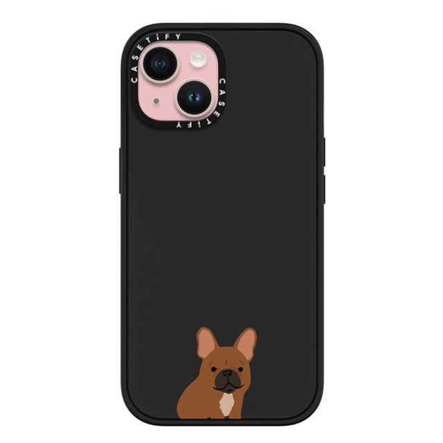 CASETiFY iPhone 15 ケース マットブラック インパクトケース MagSafe対応 Sitting Frenchie casetifylab