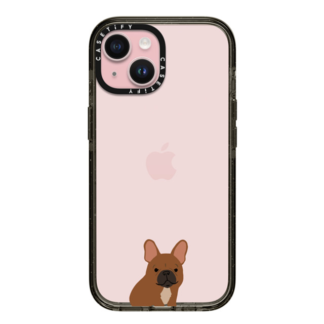 CASETiFY iPhone 15 ケース ブラック インパクトケース Sitting Frenchie casetifylab