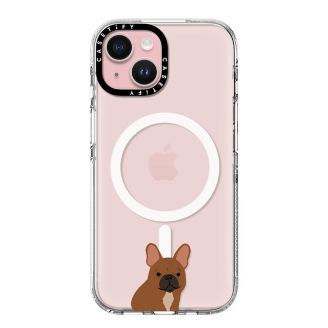 CASETiFY iPhone 15 ケース クリア クリア ケース MagSafe対応 Sitting Frenchie casetifylab