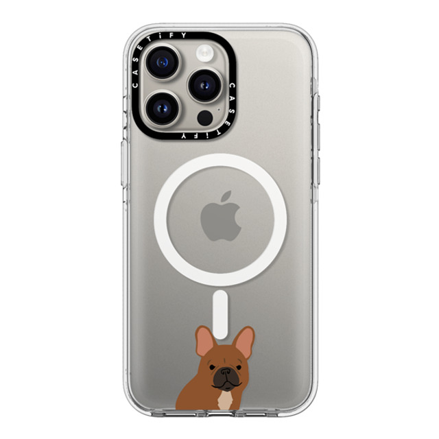 CASETiFY iPhone 15 Pro Max ケース クリア クリア ケース MagSafe対応 Sitting Frenchie casetifylab