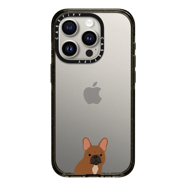 CASETiFY iPhone 15 Pro ケース ブラック インパクトケース Sitting Frenchie casetifylab