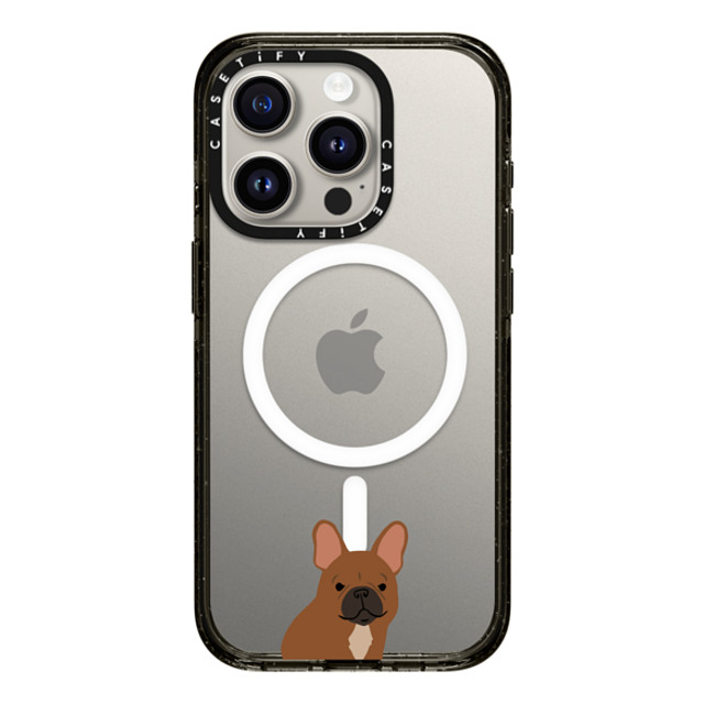 CASETiFY iPhone 15 Pro ケース ブラック インパクトケース MagSafe対応 Sitting Frenchie casetifylab