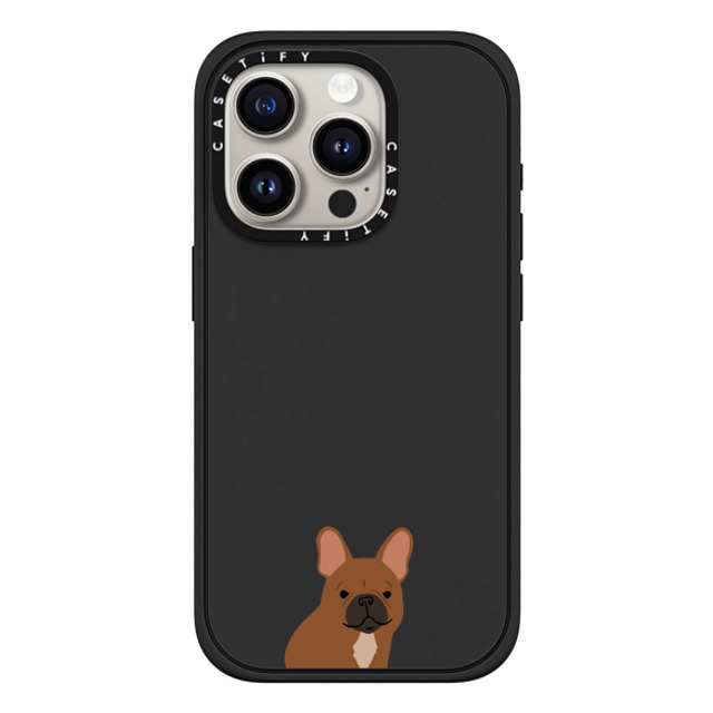 CASETiFY iPhone 15 Pro ケース マットブラック インパクトケース MagSafe対応 Sitting Frenchie casetifylab