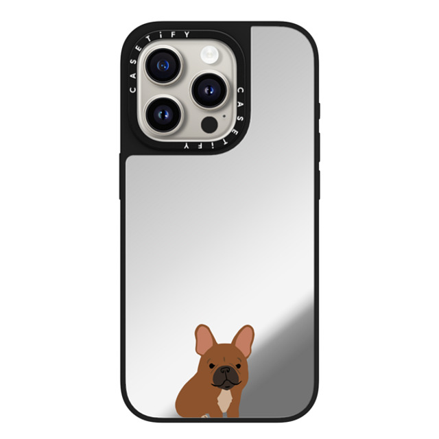 CASETiFY iPhone 15 Pro Case Silver on Black ミラーケース MagSafe対応 Sitting Frenchie casetifylab CASETiFY iPhone 15 Pro Case Silver on Black ミラーケース MagSafe対応 Sitting Frenchie casetifylab
