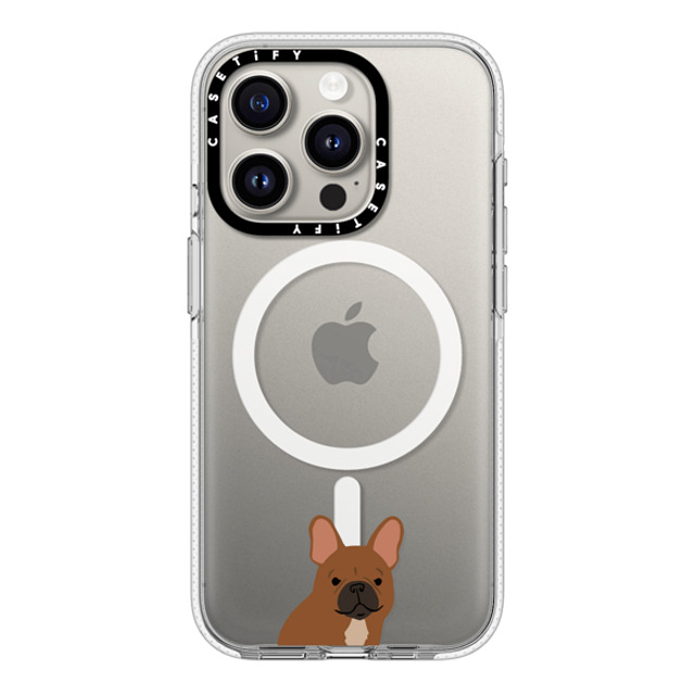 CASETiFY iPhone 15 Pro ケース クリア クリア ケース MagSafe対応 Sitting Frenchie casetifylab