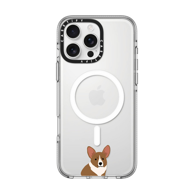 CASETiFY iPhone 16 Pro Max ケース クリア クリア ケース MagSafe対応 犬 Sitting Corgi