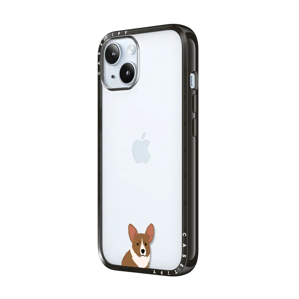 Compact iPhone 15 Plus Case - Sitting Corgi