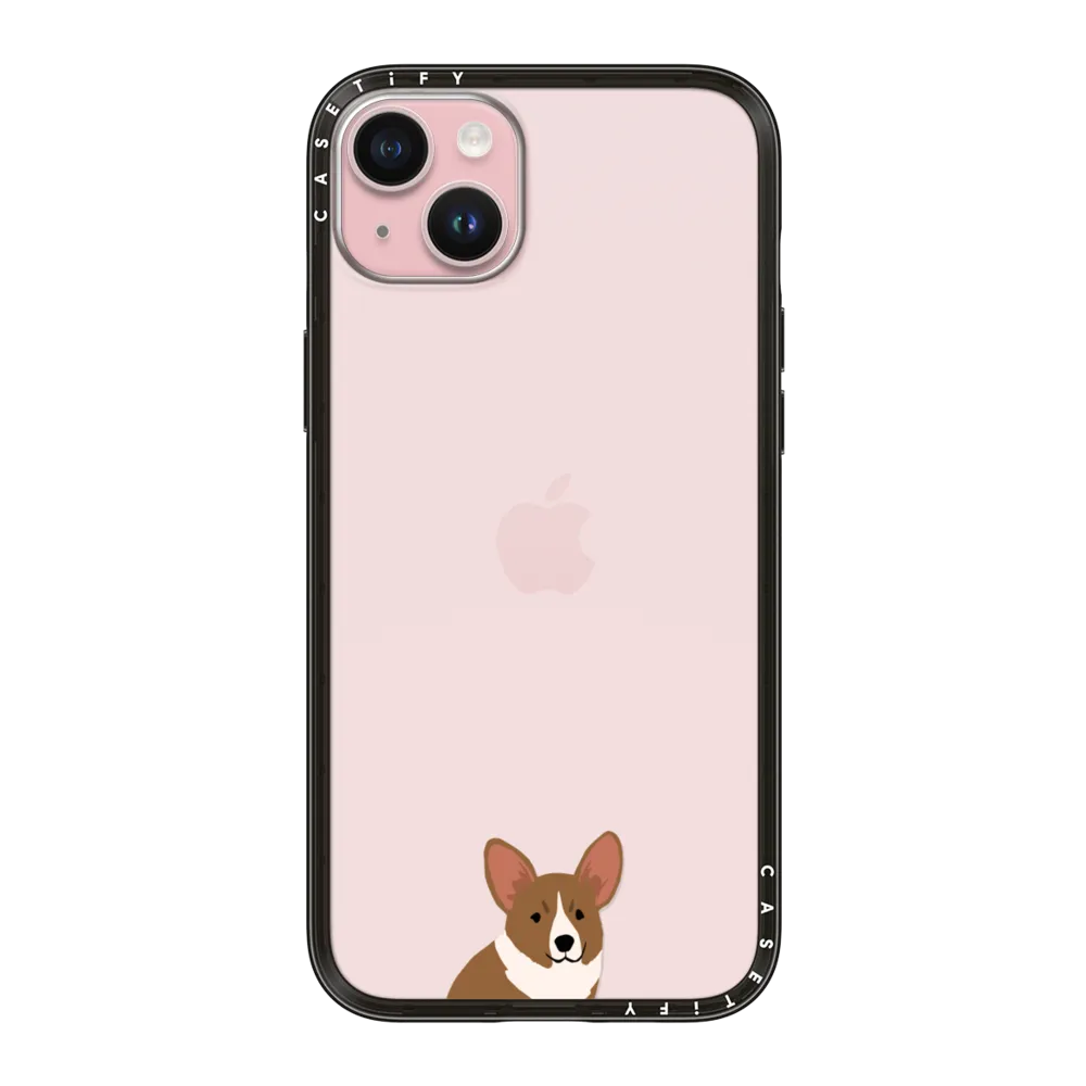 Compact iPhone 15 Plus Case - Sitting Corgi