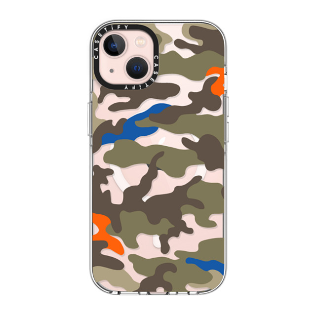 CASETiFY iPhone 13 ケース クリア クリア ケース MagSafe対応 Camo Camo Over - Olive Mix