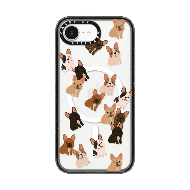 CASETiFY iPhone 16e Case Black Impact Case MagSafe Compatible Dog 犬 Frenchie Jumble Back to School CASETiFY iPhone 16e Case Black Impact Case MagSafe Compatible Dog 犬 Frenchie Jumble Back to School