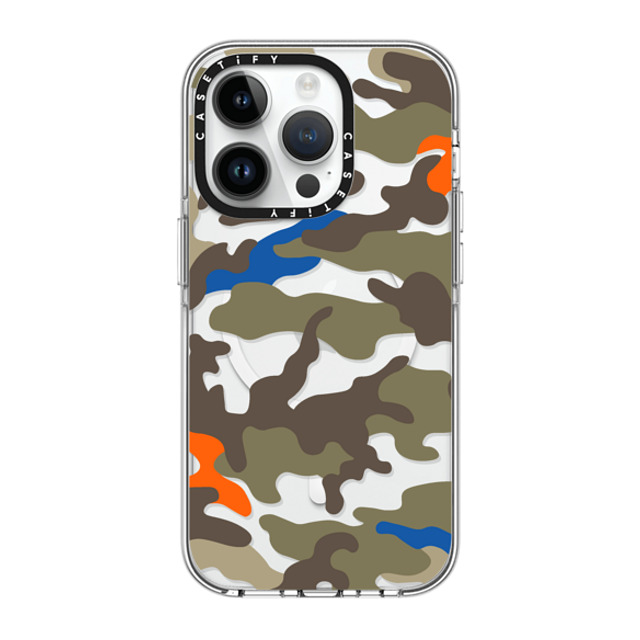 CASETiFY iPhone 14 Pro ケース クリア クリア ケース MagSafe対応 Camo Camo Over - Olive Mix