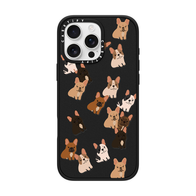CASETiFY iPhone 16 Pro Max ケース マットブラック インパクトケース MagSafe対応 Dog 犬 Frenchie Jumble Father's Day CASETiFY iPhone 16 Pro Max ケース マットブラック インパクトケース MagSafe対応 Dog 犬 Frenchie Jumble Father's Day