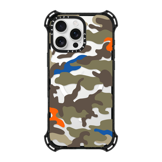 CASETiFY iPhone 16 Pro Max ケース ブラック バウンスケース Camo Camo Over - Olive Mix