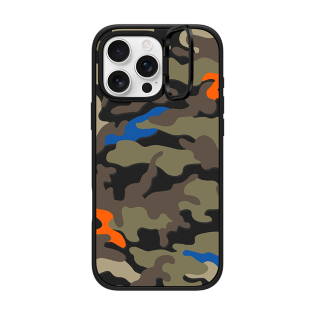 CASETiFY iPhone 16 Pro Max ケース マットブラック インパクトリングスタンドケース MagSafe対応 Camo Camo Over - Olive Mix