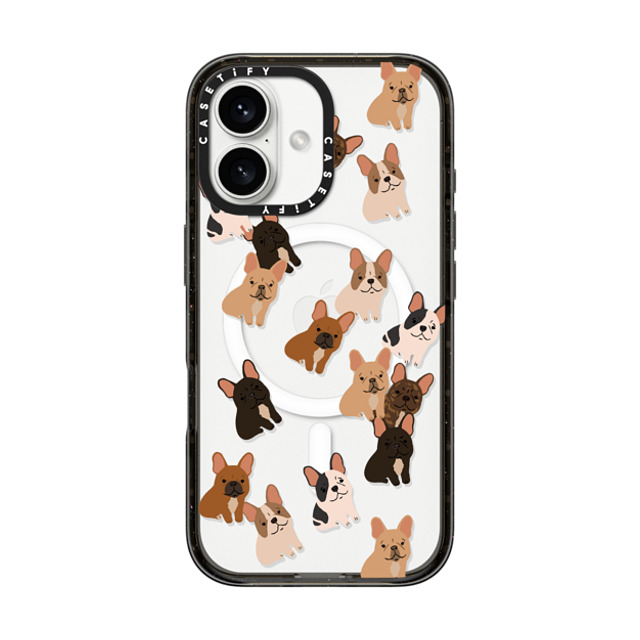 CASETiFY iPhone 16 ケース ブラック インパクトケース MagSafe対応 Dog 犬 Frenchie Jumble Father's Day CASETiFY iPhone 16 ケース ブラック インパクトケース MagSafe対応 Dog 犬 Frenchie Jumble Father's Day