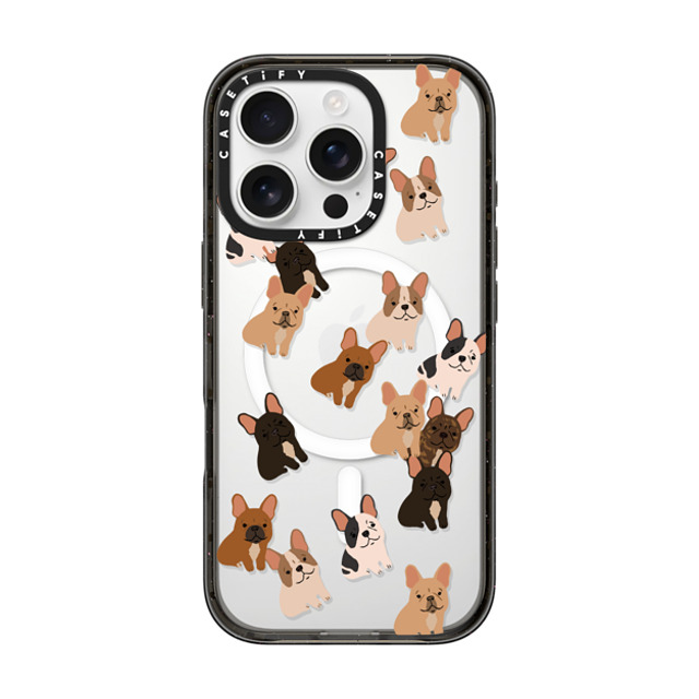 CASETiFY iPhone 16 Pro ケース ブラック インパクトケース MagSafe対応 Dog 犬 Frenchie Jumble Father's Day CASETiFY iPhone 16 Pro ケース ブラック インパクトケース MagSafe対応 Dog 犬 Frenchie Jumble Father's Day