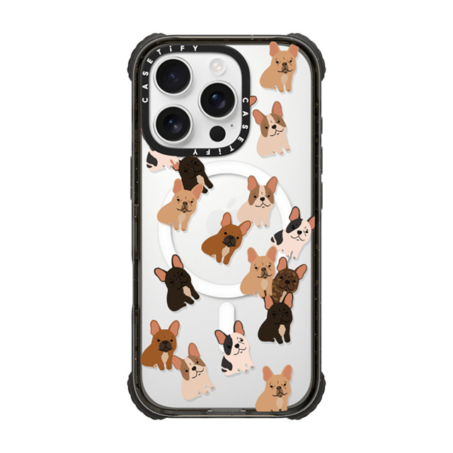 CASETiFY iPhone 16 Pro ケース ブラック ウルトラ インパクトケース MagSafe 対応 Dog 犬 Frenchie Jumble Father's Day CASETiFY iPhone 16 Pro ケース ブラック ウルトラ インパクトケース MagSafe 対応 Dog 犬 Frenchie Jumble Father's Day