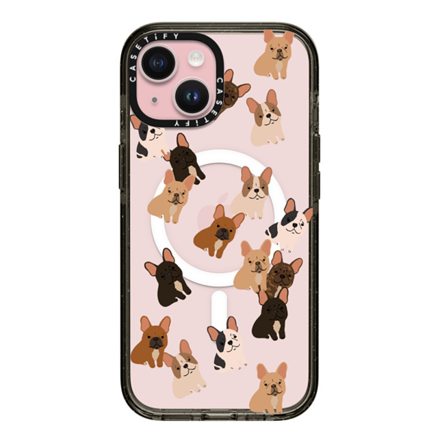 CASETiFY iPhone 15 ケース ブラック インパクトケース MagSafe対応 Dog 犬 Frenchie Jumble Father's Day CASETiFY iPhone 15 ケース ブラック インパクトケース MagSafe対応 Dog 犬 Frenchie Jumble Father's Day
