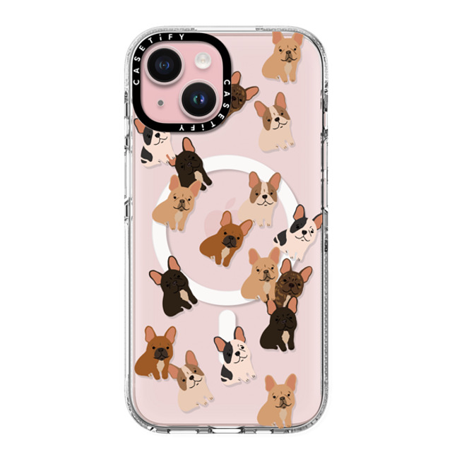 CASETiFY iPhone 15 Case クリア クリア ケース MagSafe対応 Dog 犬 Frenchie Jumble Father's Day CASETiFY iPhone 15 Case クリア クリア ケース MagSafe対応 Dog 犬 Frenchie Jumble Father's Day